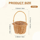 Set of 2 Mini Woven Baskets with Handles | Brown