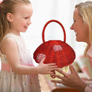 Mini Mushroom Woven Tote Bag for Girls | Rattan Basket