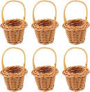 6 Mini Wicker Baskets with Handles | Craft Set