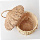 Rattan Mushroom Basket with Lid and Handle | Woven Décor