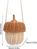 Kids' Rattan Acorn Basket | Woven Storage & Photo Prop