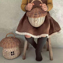 Acorn Rattan Storage Basket with Lid | Woven Organizer