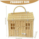 House-Shaped Wicker Basket with Lid & Handle