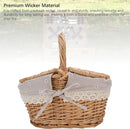 Wicker Picnic Basket with Double Lid & Removable Liner