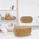 Set of 2 Wicker Storage Baskets with Lids | Scalloped