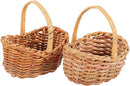 Set of 2 Mini Wicker Baskets with Handles for Décor