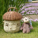 Rattan Mushroom Basket with Lid and Handle | Woven Décor