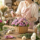 Set of 2 Wicker Baskets with Handles & Ribbon