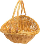 Large Vintage Oval Wicker Shopping Basket with Handles