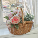 Oval Wicker Shopping Basket with High Handle