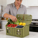 House-Shaped Woven Basket with Lid & Handle