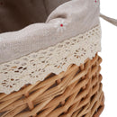 Wicker Picnic Basket with Double Lid & Removable Liner
