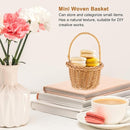 Set of 2 Mini Woven Baskets with Handles | Brown