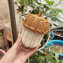 Kids' Rattan Acorn Basket | Woven Storage & Photo Prop