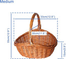 Oval Wicker Shopping Basket with High Handle