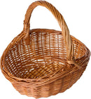 Oval Wicker Shopping Basket with High Handle