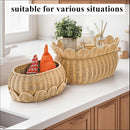 Set of 2 Wicker Storage Baskets with Lids | Scalloped