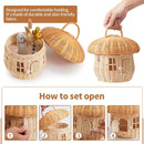 Rattan Mushroom Basket for Storage & Home Décor