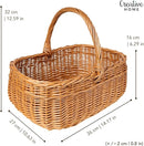 Large Natural Wicker Shopping Basket with Handles