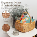 Large Natural Wicker Shopping Basket with Handles