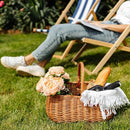 Large Natural Wicker Shopping Basket with Handles